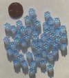 50 8mm Light Blue AB Flowers